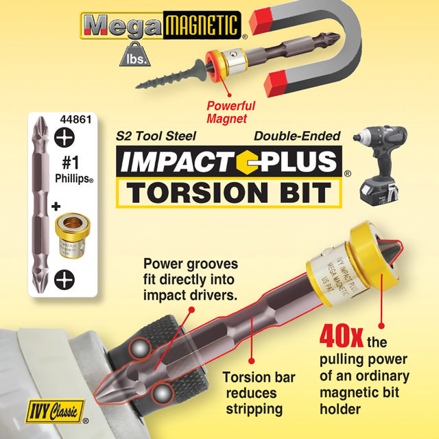 1 Phillips Dbl-Ended Mega-Magnetic Impact Plus Bit Carded