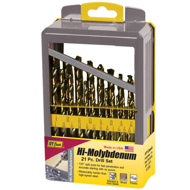 21 Pc. Hi-Molybdenum Drill Set