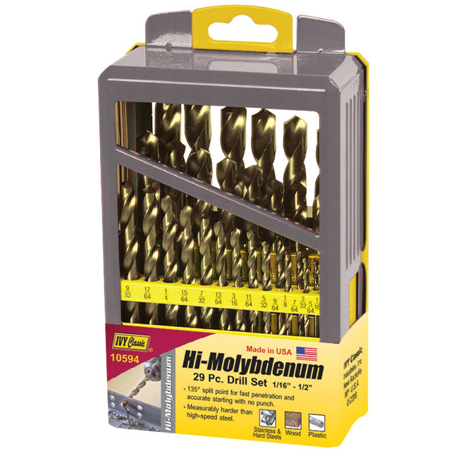 29 Pc. Hi-Molybdenum Drill Set