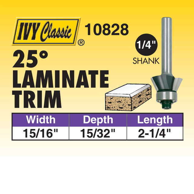 25°  Laminate Trim Router Bit