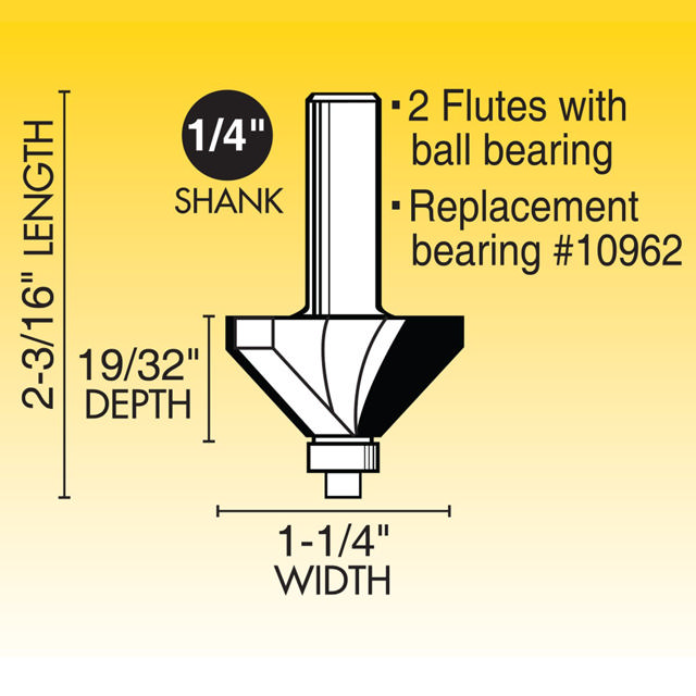 45 Chamfer Router Bit