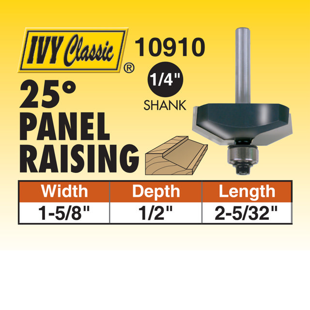 25° Panel Raising Router Bit