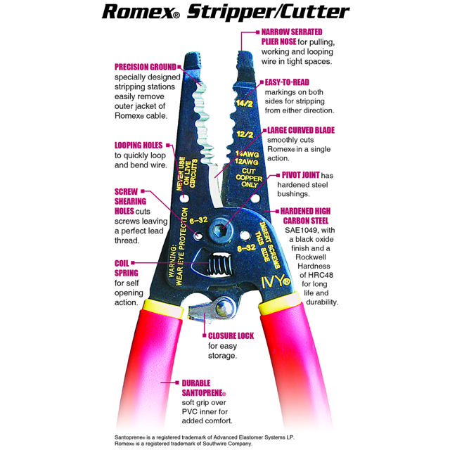 Curved Hndl Stripper 10-20 AWG