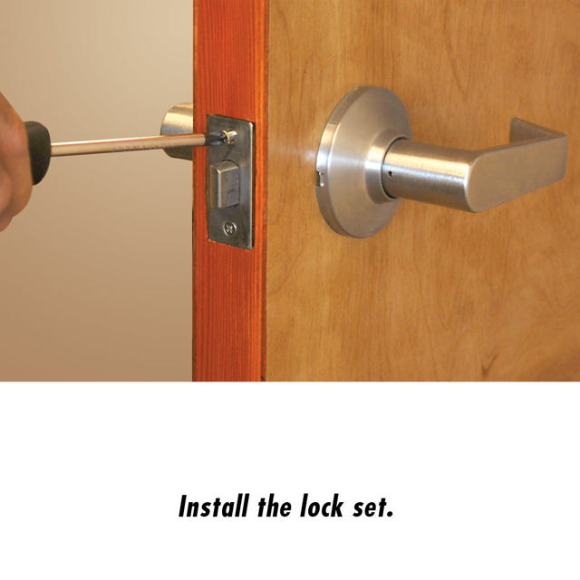 Lock Install Kit w/Guide wood doors, 1-7/8