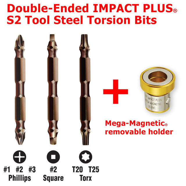 7 Pc. Set Dbl-Ended Mega-Magnetic Impact Plus Bits