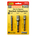 3 Pc Socket Adapter Set - 1/4, 3/8, 1/2