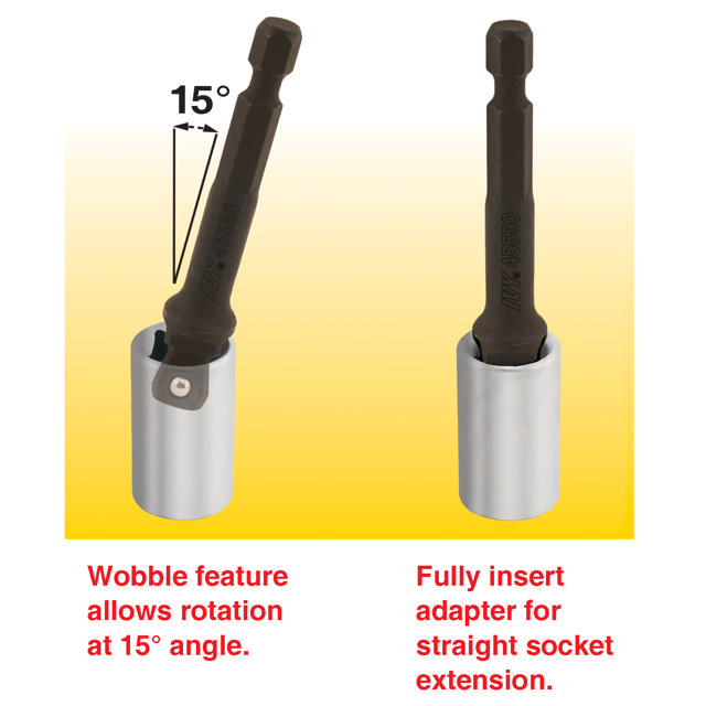 3 Pc Wobble Socket Adapter Set - 1/4, 3/8, 1/2