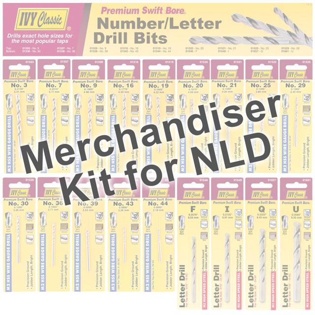 Merchandiser - 18Pc Number/Letter Drill Bits