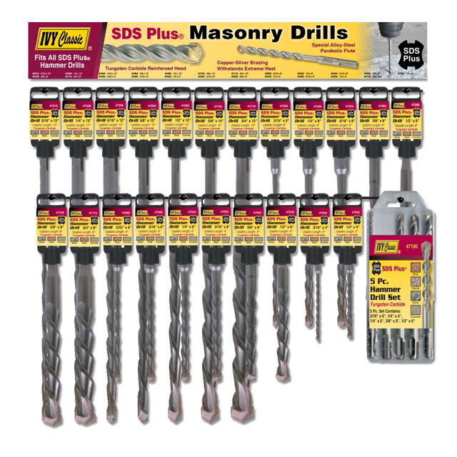 SDS Plus Masonry Drill Bit Display